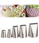 RoseFlower 5 PCS Half Row Braided Flower Piping Tips Set - Stainless Steel Piping Nozzles Kit for...