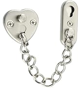 Alise Door Chain Lock,Stainless Steel Chain Lock,Heart-Shaped Design Press-to-Unlock, Adjustable ...
