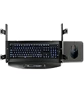TooCust Steelcase Under Desk Keyboard Tray with Mouse Platform, Steel Sturdy Key Board Tray Under...