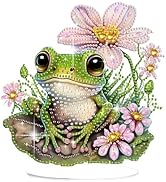 Bowetile Frog Diamond Art Desktop Ornaments Kits for Adults Beginners, 5D Special Shape Diamond A...