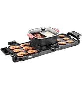 VEVOR Hot Pot with Grill, 2300W 2-in-1 Electric Smokeless Grill and Hot Pot, Removable Shabu-shab...