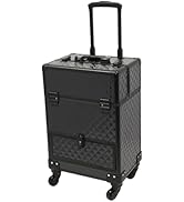 Rolling Makeup Manicure Storage Case, Makeup Trolley Rolling w/4 Universal Wheels Professional Al...