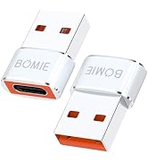 BOMIE USB to USB C Adapter 2 Pack,PD27W/66W/QC100W Fast Charging 480Mbps Data Transfer,Type-c Fem...