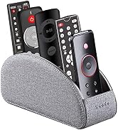 TV Remote Control Holder with 5 Compartments,Pu Leather Remote Caddy/Box/Tray Bedside Table Desk ...