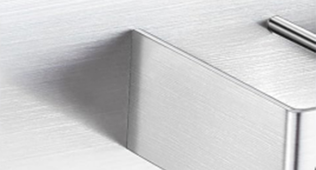 The blow dryer holder is brushed with a smooth surface. Made from high quality stainless steel
