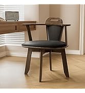 ZMYCZ Swivel Dining Chairs, Desk Chair, Mid Century Modern Swivel Accent Chair with Arms, Faux Le...
