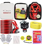 LIANXIN Car Emergency Roadside Tool Kit, Auto Emergency Kits Vehicles, with Jumper Cables kit,Car...