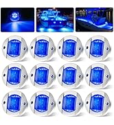 PSDRIQQ 12Pack DC12V 3" Round Marine Boat LED Navigation Lights Stern Anchor Transom Deck Courtes...