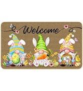 TREWAVE Easter Decorative Doormat, Easter Gnome Door Mat, Non Slip Rubber Backing Doormat Decorat...