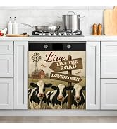 Country Cows Dishwasher Magnet Cover, Magnetic Dishwasher Cover for Kitchen Decor, Farmhouse Dish...