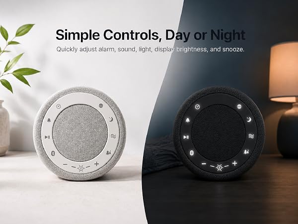 Quickly adjust alarm, sound, light, display brightness, and snooze.
