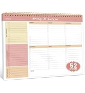 Weekly To Do List Notepad with 52 Undated Sheets(8.5"×11")- Undated Weekly Planner Notepad for Of...