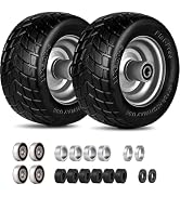 11x6.00-5 Flat Free Tires with 6"- 8" Centered Hub and 3/4" and 5/8" Bearing,11x6.00-5 Lawn Mower...