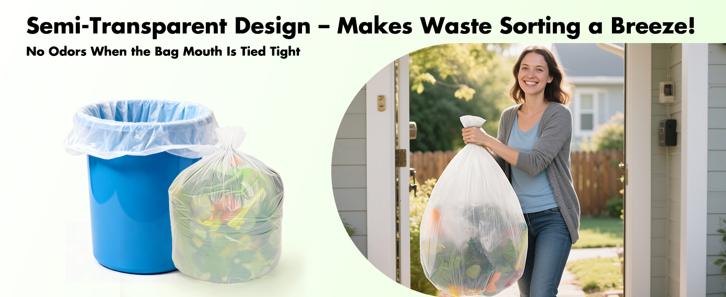 Trash bag 13 gallon white