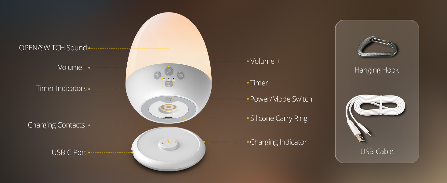 Baby Night Light with White Noise