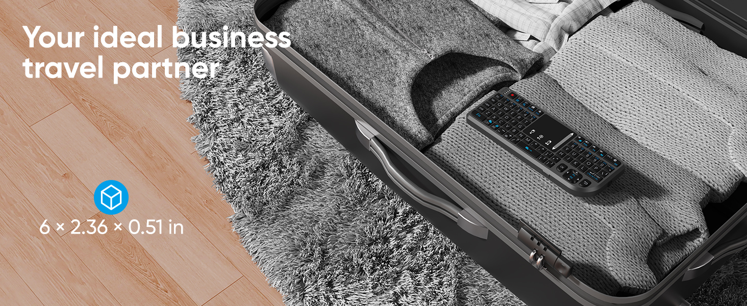 Mini wireless keyboard, compact and easy to carry.