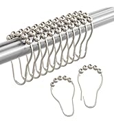 Amazer Shower Curtain Rings, Rust-Resistant Metal Shower Hooks Ring Shower Rings for Curtain Roll...