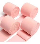 UpUDo 4 Rolls Chiffon Ribbon, 1.5" x 6Yd Peachy Pink Silk Ribbons, Smooth Edges for Wedding Invit...