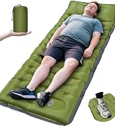 Camping Sleeping Pad, Extra Thick 6 Inch Inflatable Camping Mat with Pillow, Built-in Foot Pump S...
