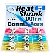 90Pcs Heat Shrink Wire Connectors Electrical Kit - Oiojuct Marine Automotive Wiring Crimp Termina...