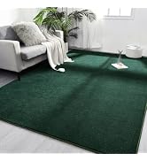 FlyDOIT Area Rugs for Bedroom Living Room, 4x6 Dark Green Super Soft Comfy Thickened Memory-Foam ...