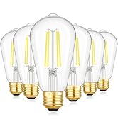 6-Pack 7W Dimmable LED Light Bulbs, 60Watt Equivalent Edison Bulbs, 850LM Ultra Bright LED Bulbs,...