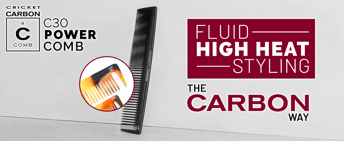 Cricket Carbon C30 Power Comb Fluid High Heat Styling The Carbon Way