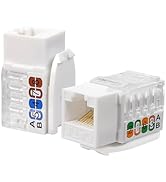 AvesView RJ45 Cat6 Keystone Jacks Slim Profile 25-Pack UTP Modular Ethernet Jack Insert 90-Degree...