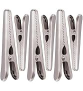KINTEGOOD 6pcs Stainless Steel Food Clips Chip Clips Jaw Sealing Clips, Bag Clips Alligator Clips...