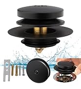 Black Universal Tub Drain Tip Toe Tub Conversion Kit Assembly, Artiwell EZ Installation Bathtub D...