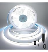AUZIWE COB LED Strip, 16.4ft White LED Strip Light, Dimmable LED Light Strip 6000K Bright Dayligh...