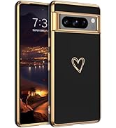 BENTOBEN Google Pixel 8 Pro Case, Google Pixel 8 Pro Phone Case Electroplating Heart Camera Prote...