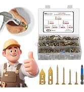 420 Pcs Self Drilling Drywall Anchors with Screws Kit, 2 Sizes Drywall Anchors and 4 Sizes Zinc P...