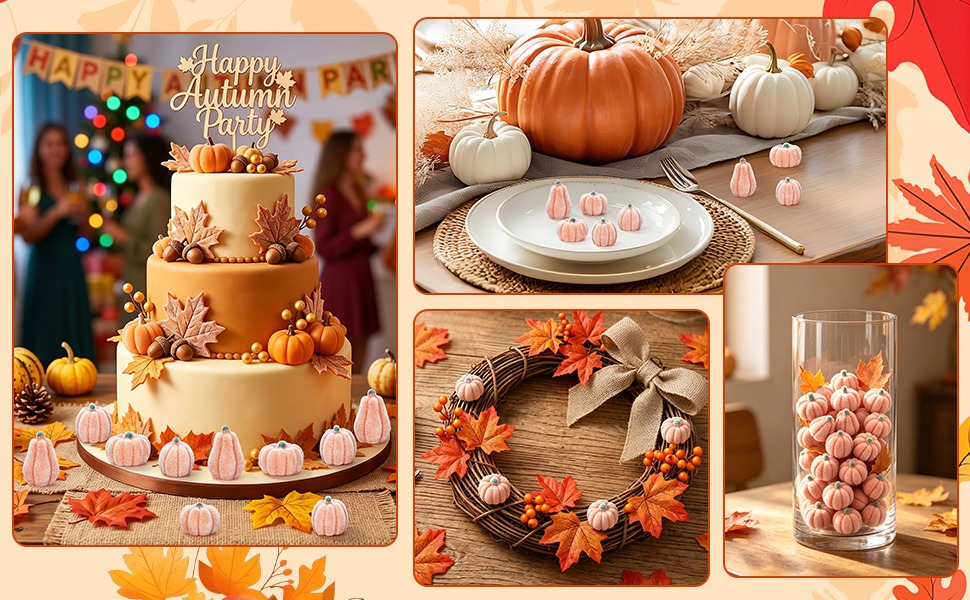 DTOFOOT Mini Artificial Pumpkins