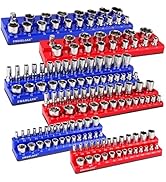 Magnetic Socket Organizer Set, 6PCS Magnetic Socket Holder, 1/4", 3/8", 1/2" Socket Holds 143 Pie...