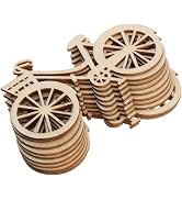 10Pcs Wooden Bicycle Bike Cutout Veneers Slices, DIY Crafting Ornament Theme, Holiday Decorations...