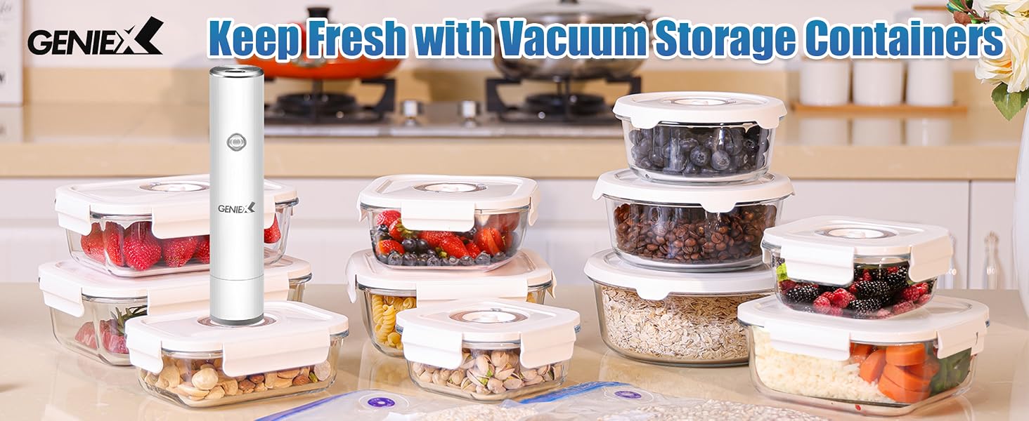 Vacuum Food Storage, Vacuum Handheld Sealer, Vacuum Hand Pump for Food storage, Keep Food Fresh