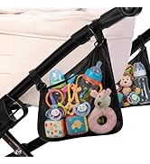 Elfzone Stroller Side Bag - Bike/Stroller Organizer, Hook & Loop Easy Attach - Mesh Design, Non-S...