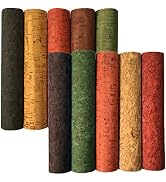 Fbshicung 10 Pcs 8''x12'' Natural Color Retro Faux Leather Sheets,Thin Soft Cork Ribbon Fabric Su...