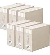 StorageTastic 6 Pack Bed Sheet Closet Organizers and Storage,Sturdy Foldable Storage Containers w...