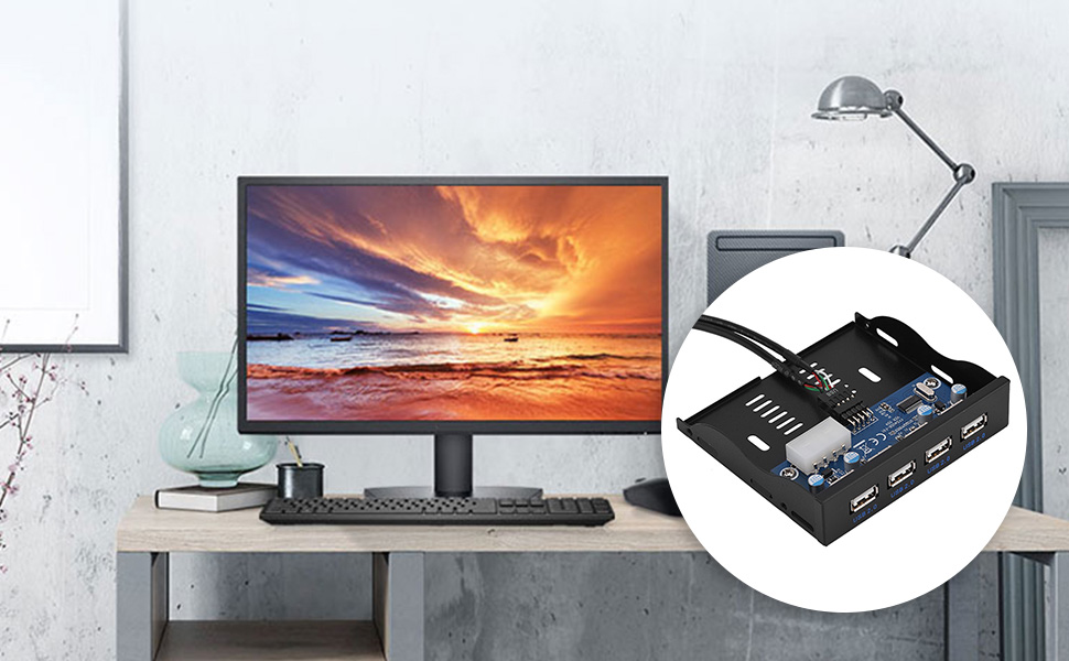 4-Port Front Panel USB Hub