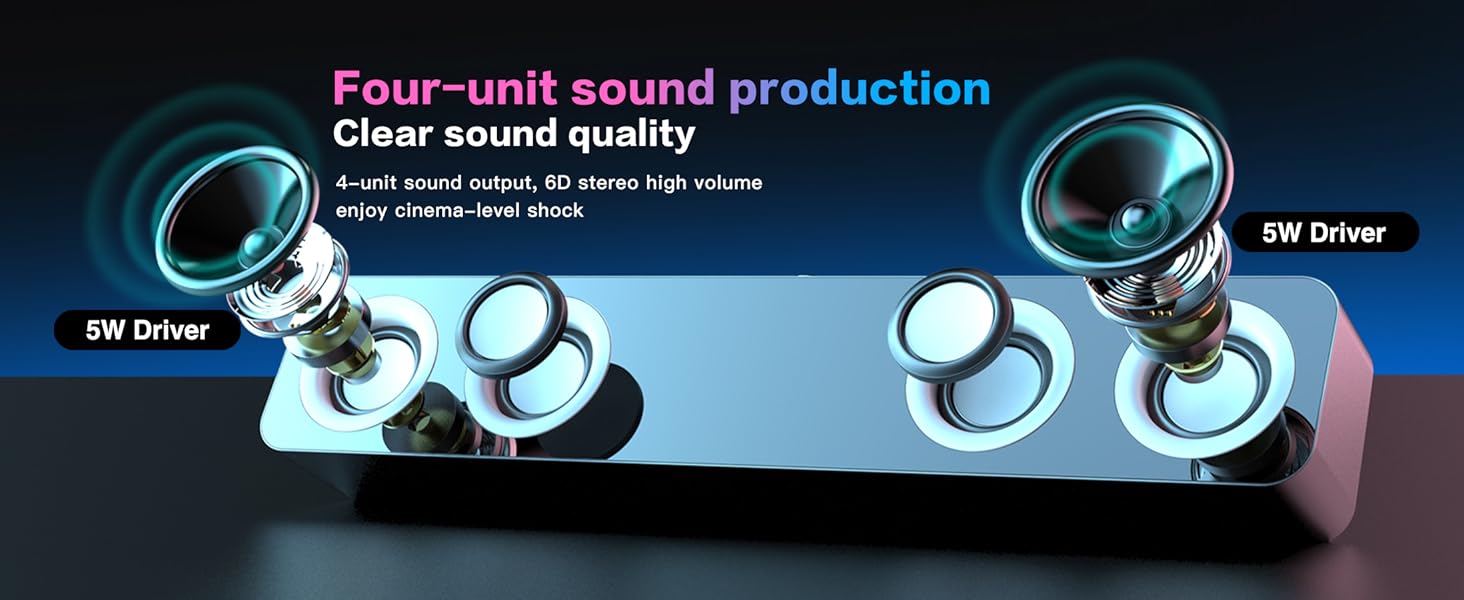 2 x 5W drivers, stereo output mode