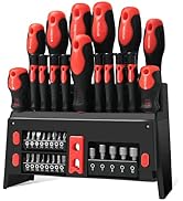 WISEUP 38-Piece Magnetic Screwdriver Set with Plastic Racking Organizer Includes Precision screwd...