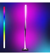 Brightech Helix Modern Color Changing LED Floor Lamp - 48” Tall Lamp with RGB Color Gradient and ...