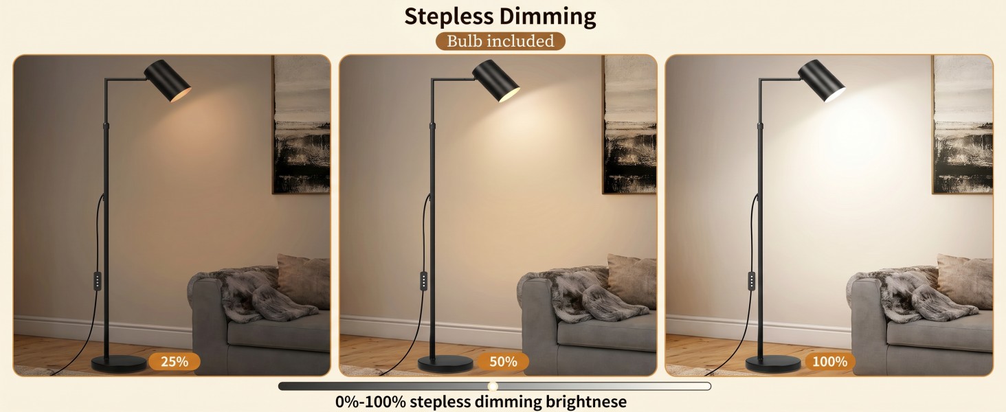 Arc Black Floor Lamp Living Room Timer Stepless Dimmable Height Adjustable Modern Standing Lamps