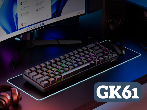 Geeky gk61 Hotswap mechanical gaming keyboard 60% form factor dk61se gk61se gk 60%