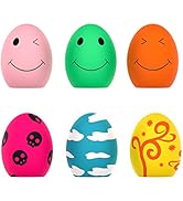 SCHITEC Dog Squeaky Toy, 6 PCS Latex Bouncy Egg Balls with Squeaker for Puppy Small Pet Dogs, Sof...