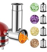 Stainless Steel Slicer Shredder Attachment for Kitchenaid Stnad Mixer, Cheese Grater Attachment f...