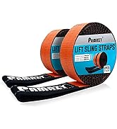2 Pack 2”x15FT Supper Sturdy Lift Sling Straps, 18800 Pound Capacity Heavy Duty Eye-Eye Nylon Str...
