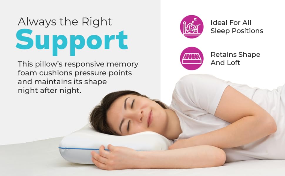 Imaginarium Memory Foam Pillow for Bed 16" x 24" Standard/Queen Fun Decorative Colorful Pillow